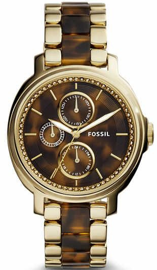 Correa de reloj Fossil ES3923 Acero inoxidable Chapado en oro 18mm